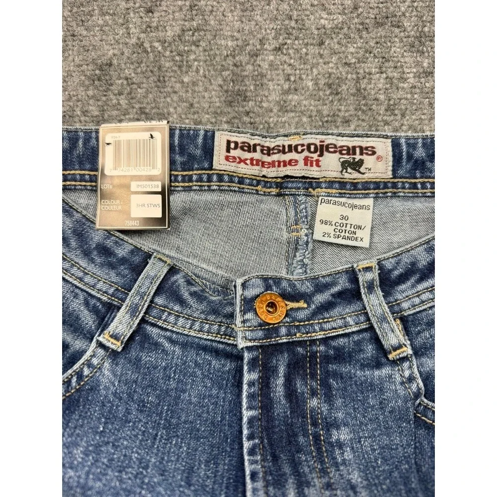 Parasuco Extreme Fit Womens High Rise Slim Leg Jeans Blue Medium Wash 30x32 NWT